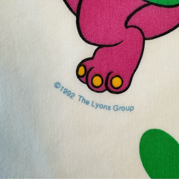 Barney Vintage Curtain Panel Purple Dinosaur Project Craft Authentic Vintage VTG - Picture 4 of 8